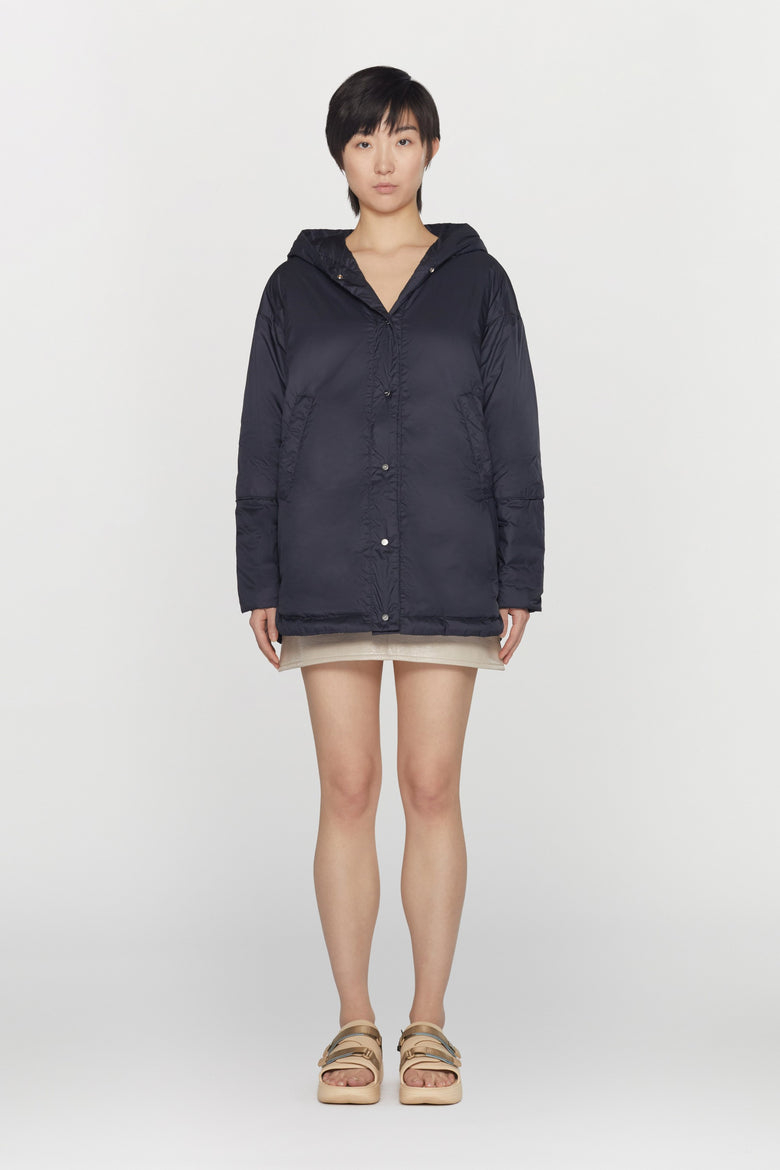 Goose down, reversible jacket in tech, ultralight fabri