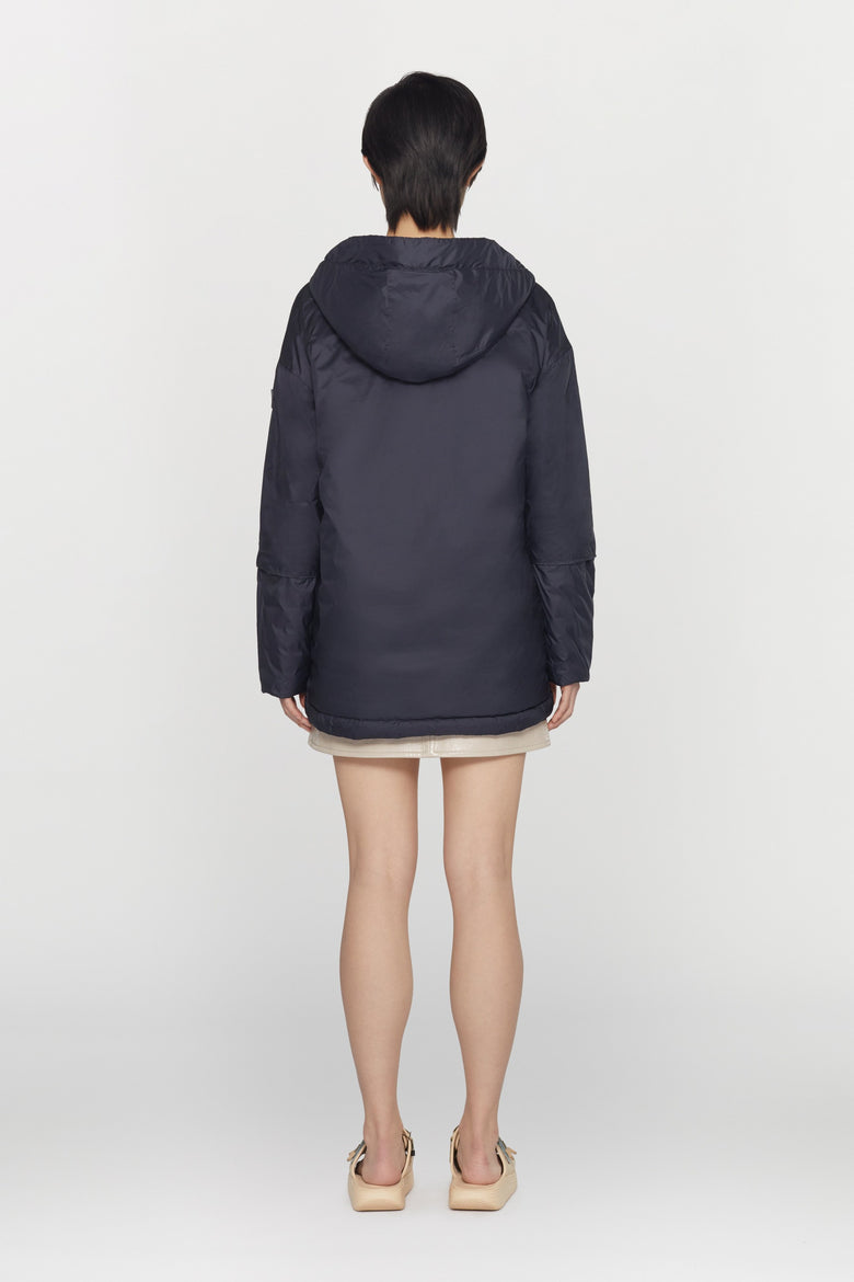 Goose down, reversible jacket in tech, ultralight fabri