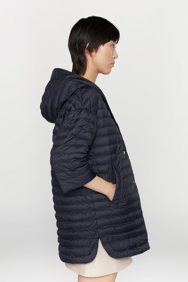 Goose down, reversible jacket in tech, ultralight fabri