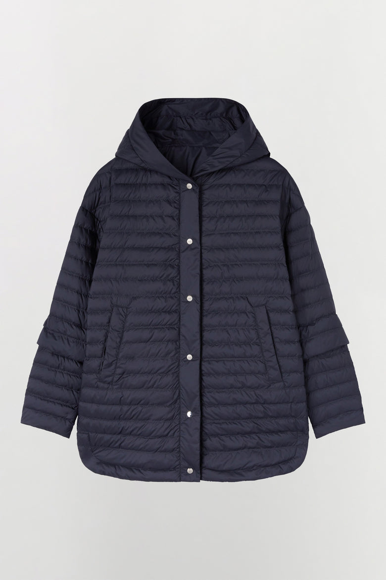 Goose down, reversible jacket in tech, ultralight fabri