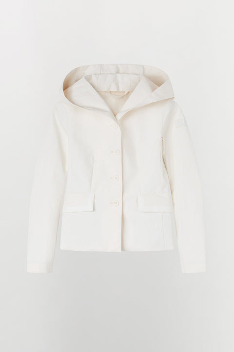 Giacca in fibra naturale impermeabile con cappuccio