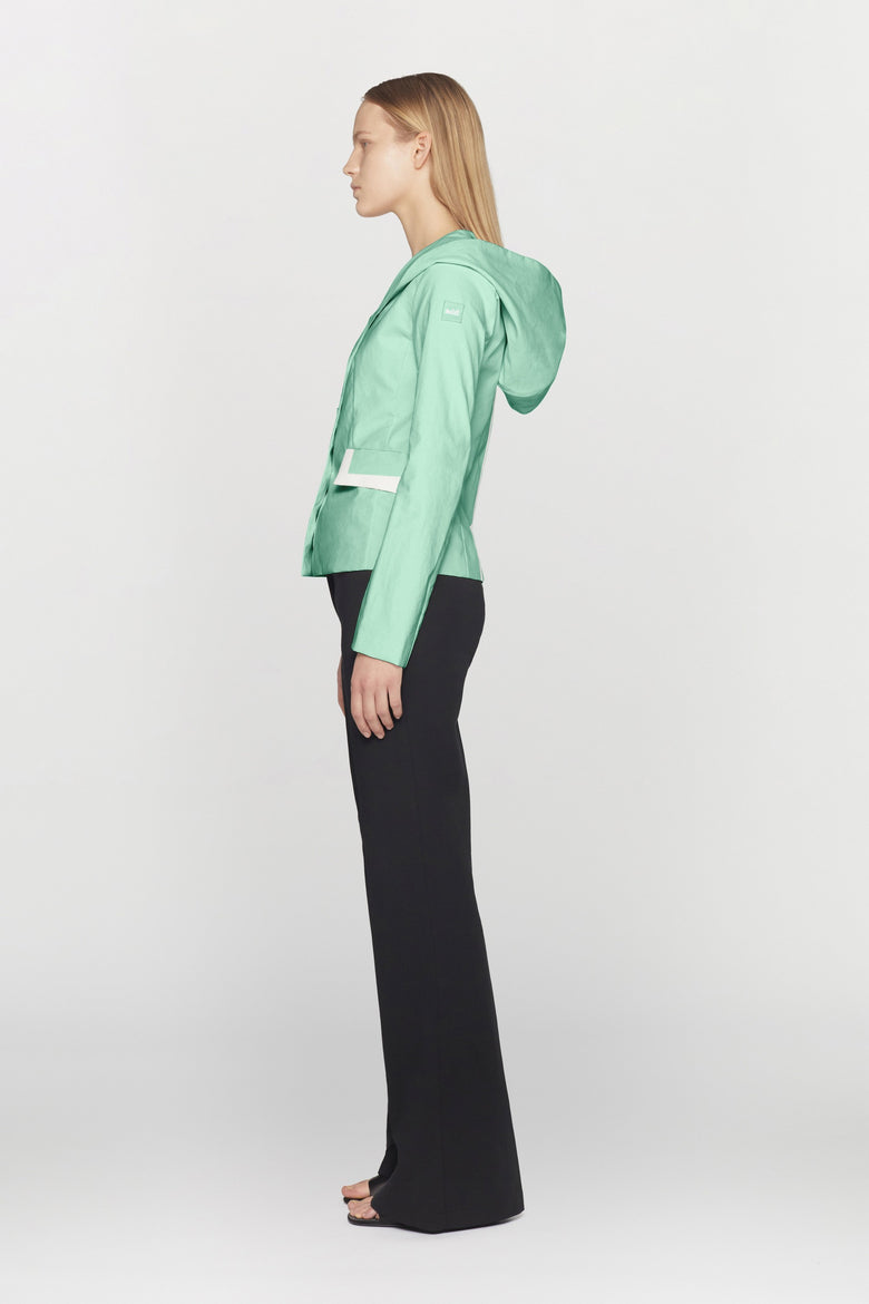 Waterproof natural fiber jacket with hood