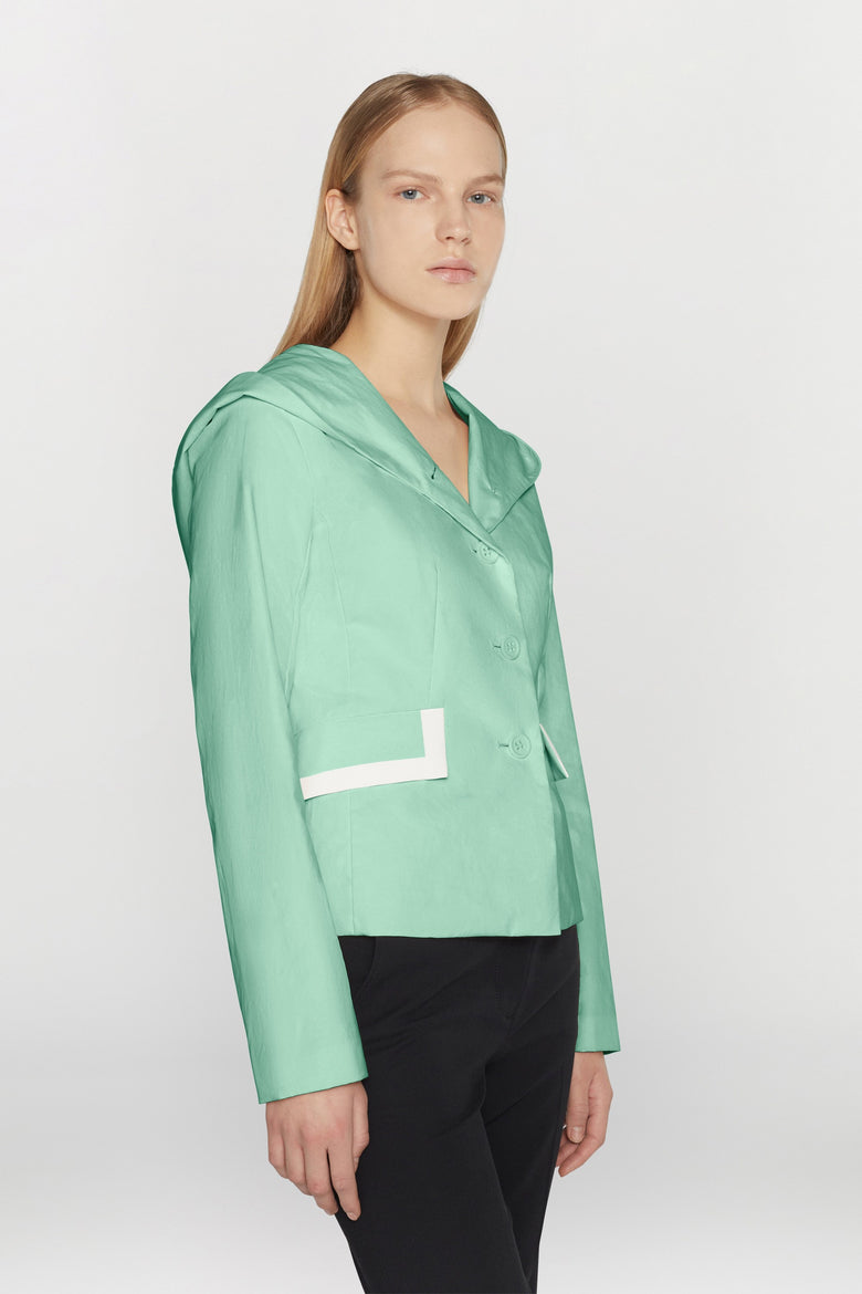 Waterproof natural fiber jacket with hood