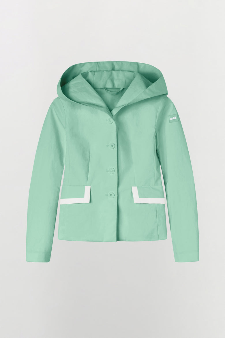 Waterproof natural fiber jacket with hood