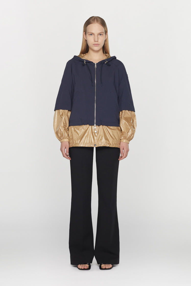 Giacca in misto cotone idrorepellente con maniche e fondo removibili