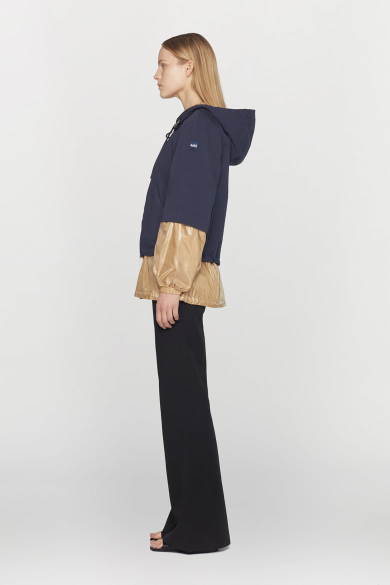 Giacca in misto cotone idrorepellente con maniche e fondo removibili