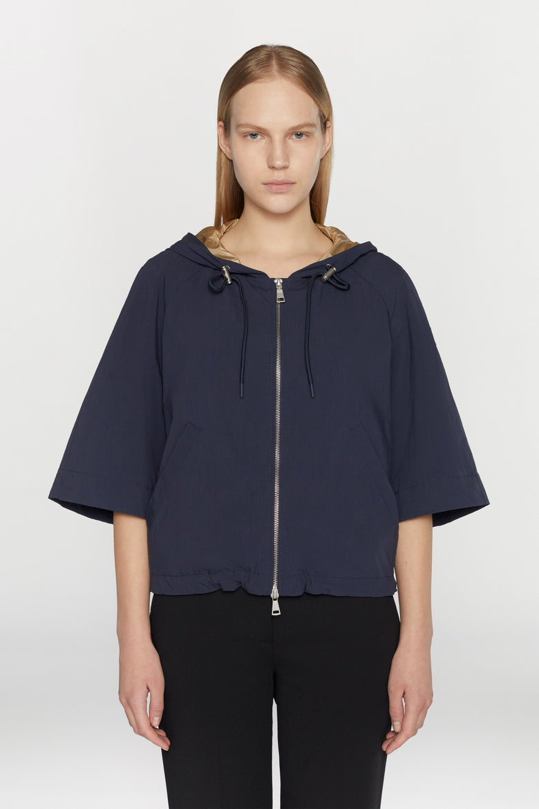 Giacca in misto cotone idrorepellente con maniche e fondo removibili