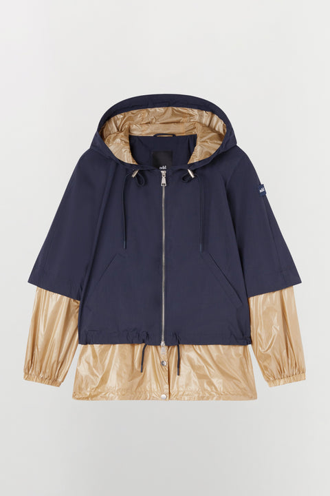 Giacca in misto cotone idrorepellente con maniche e fondo removibili