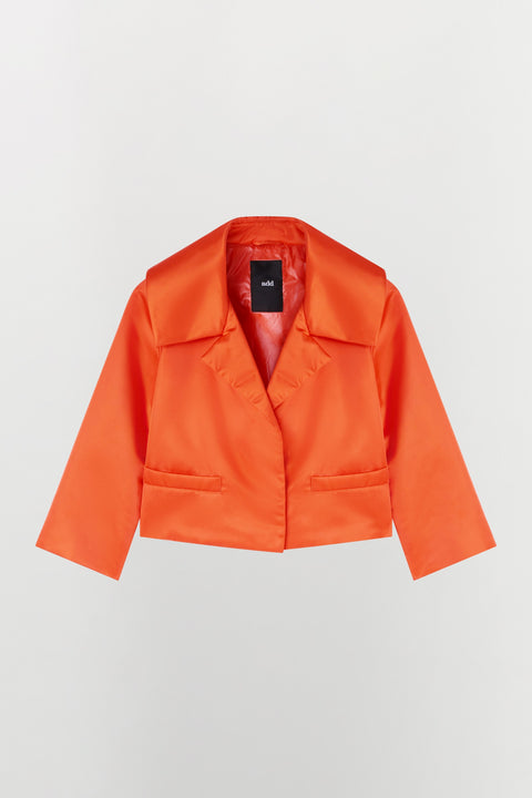 Giacca corta in nylon idrorepellente con rever