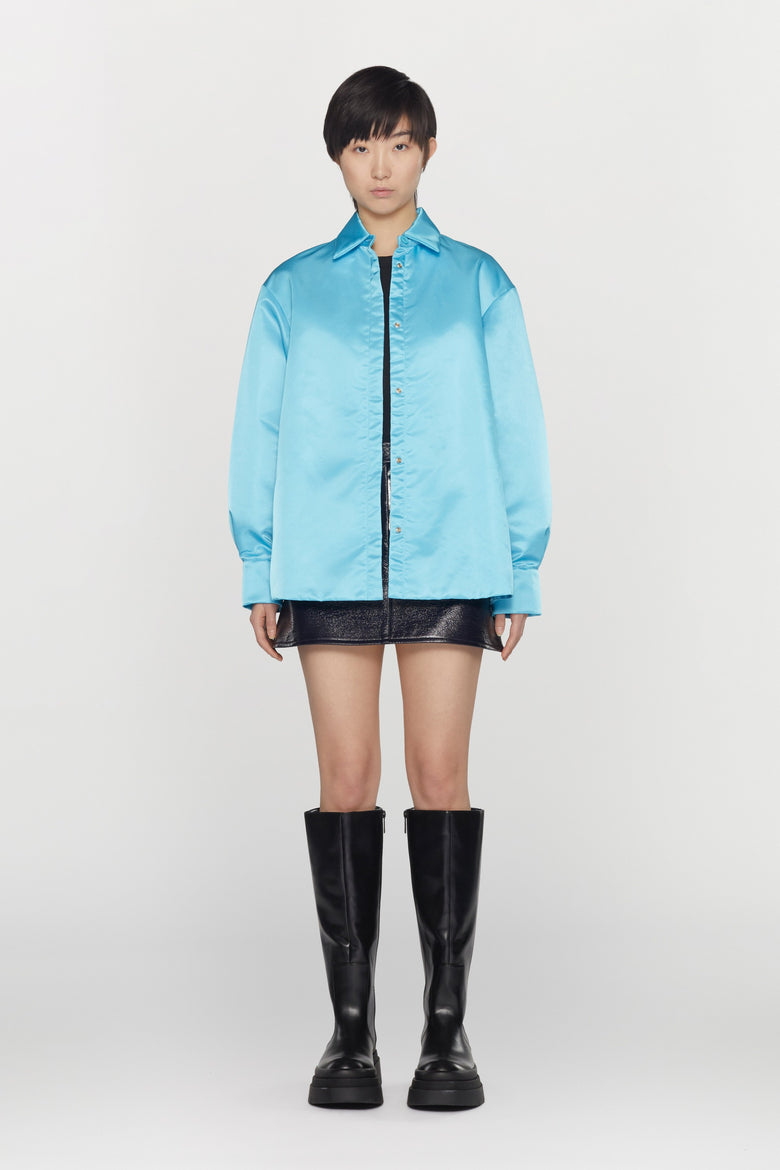 Camicia oversize in nylon idrorepellente con maniche regolabili