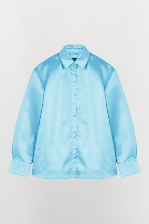 Camicia oversize in nylon idrorepellente con maniche regolabili